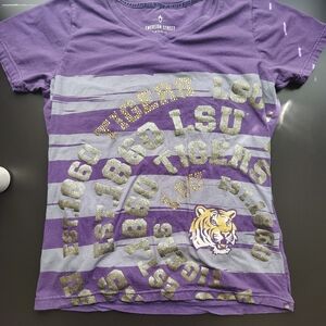 Purple and Gray LSU Tigers Womens Tee Size Medium